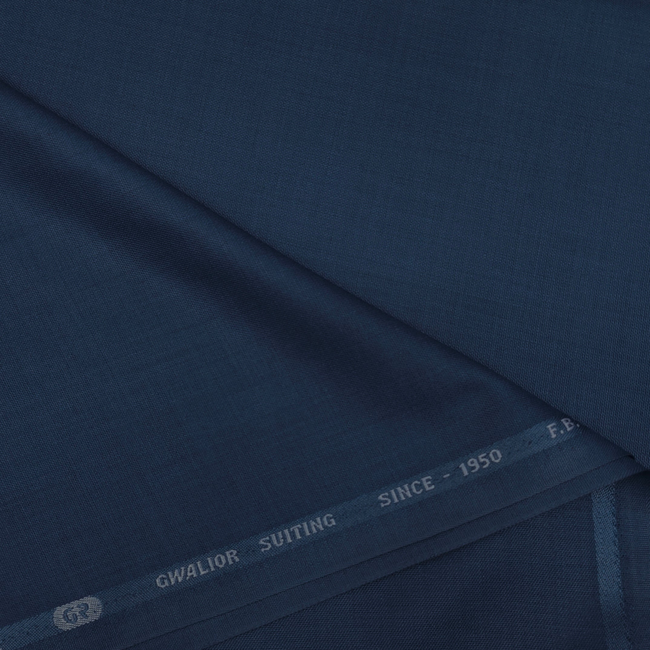 Trouser Fabric Gr Gwalior Poly Viscose Slub Colour Teal Blue